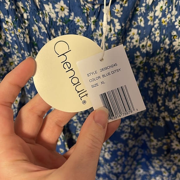 Chenault Blue Ditsy Floral Blouse - Picture 5 of 7